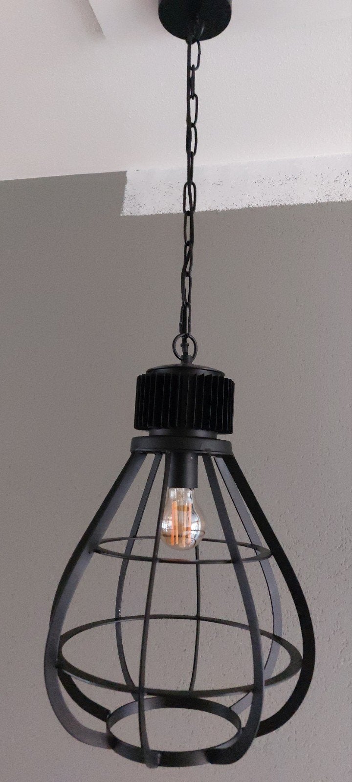 Industriële hanglampen (2 stuks) - Zwart metaal, Huis en Inrichting, Lampen | Hanglampen, Ophalen, E27 (groot), Zo goed als nieuw
