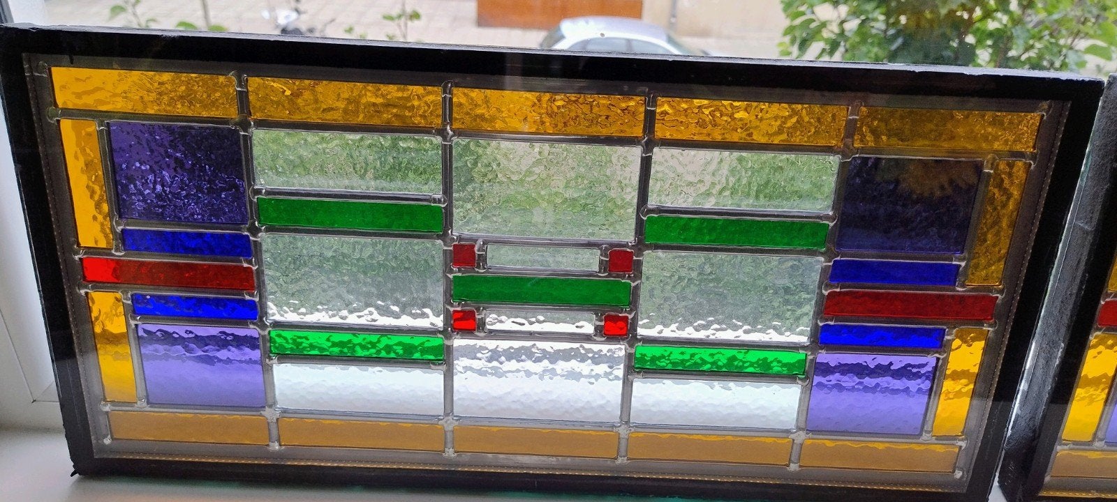 Glas in lood raampjes (2 stuks), Ophalen, Gevelraam of Ruit, Gebruikt, Minder dan 80 cm