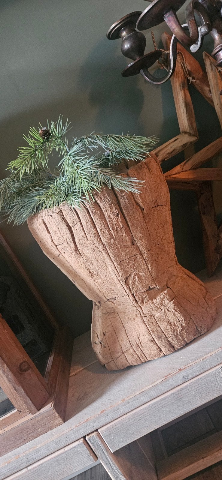 Supermooie grote houten pot!, Ophalen, Zo goed als nieuw