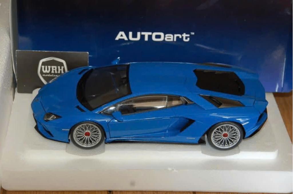 1:18 Lamborghini Aventador S blue Autoart 79134 in doos WRH, Hobby en Vrije tijd, Modelauto's | 1:18, Verzenden, Zo goed als nieuw