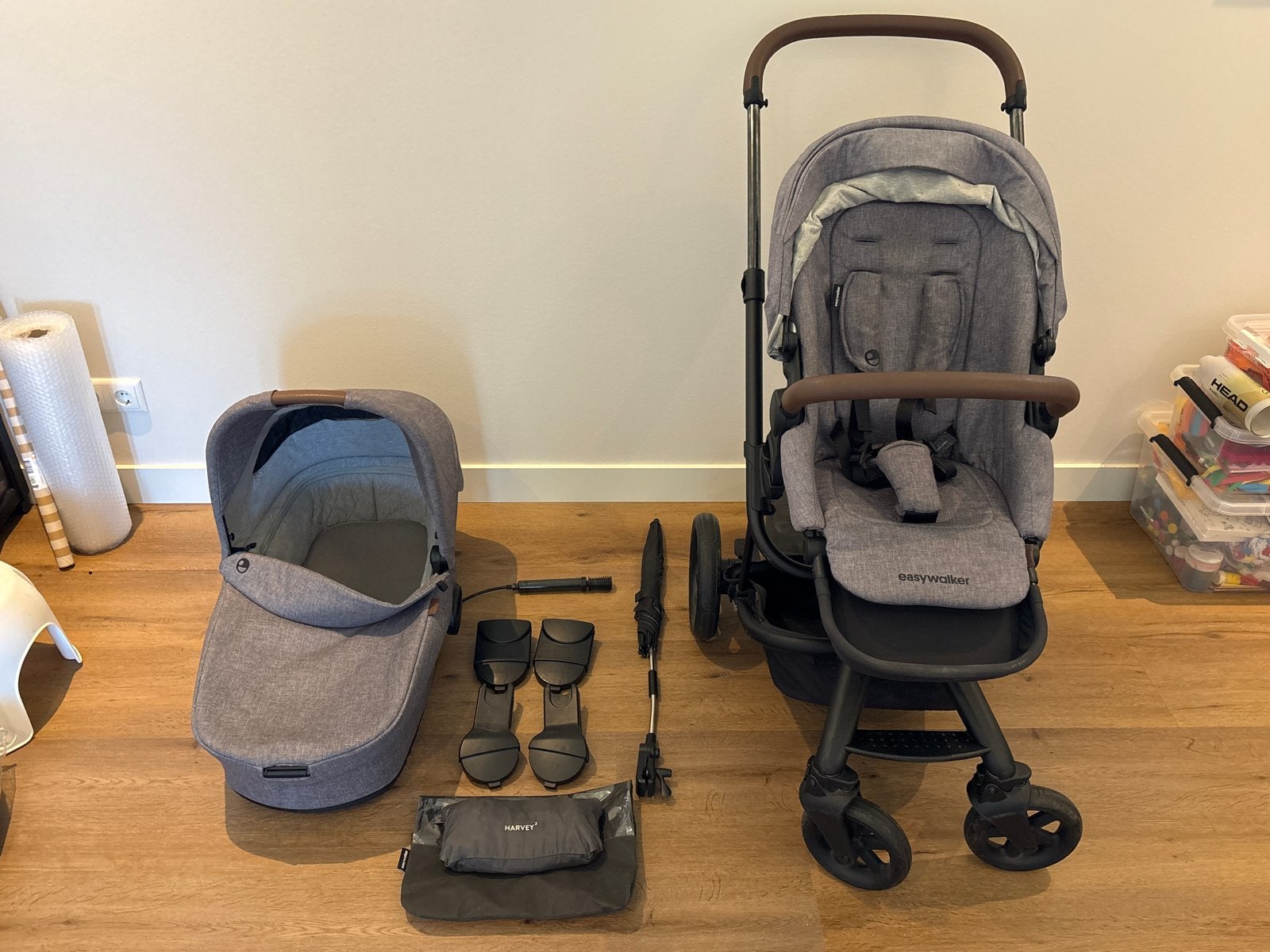Kinderwagen: Easywalker Harvey 2 plus accessoires, Gebruikt, Combiwagen, Met reiswieg, Ophalen