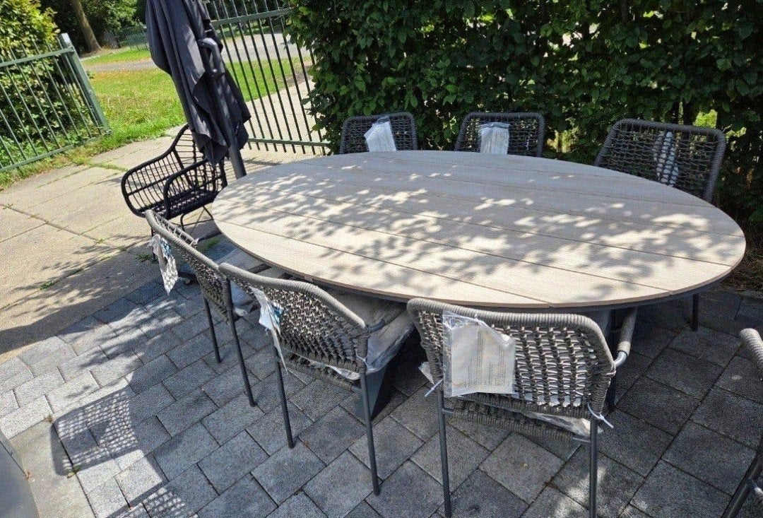 OVALE TAFEL Ovaal 220x115cm MET 6 STOELEN Setprijs €599, Ophalen, Nieuw