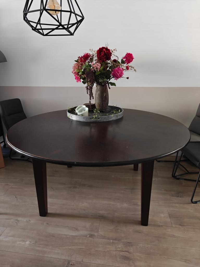 Hardhouten ronde tafel 170 diameter., Huis en Inrichting, Tafels | Eettafels, Ophalen
