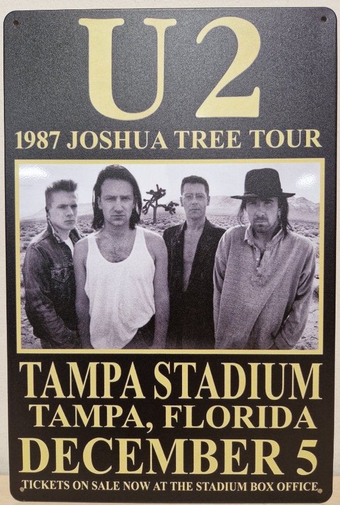 U2 Joshua Tree tour 1987 reclamebord van metaal wandbord, Info@deconoord.nl, Deco Noord, Nieuw, Ophalen of Verzenden