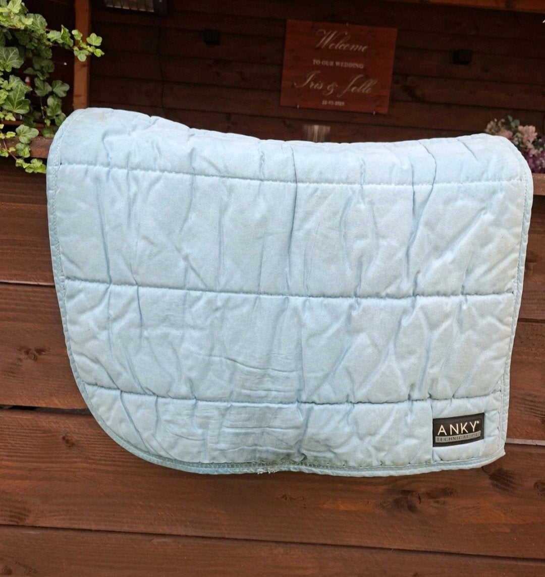 anky pad dekje cob lichtblauw, Dieren en Toebehoren, Gebruikt, Dressuurdekje, Cob (M), Ophalen of Verzenden