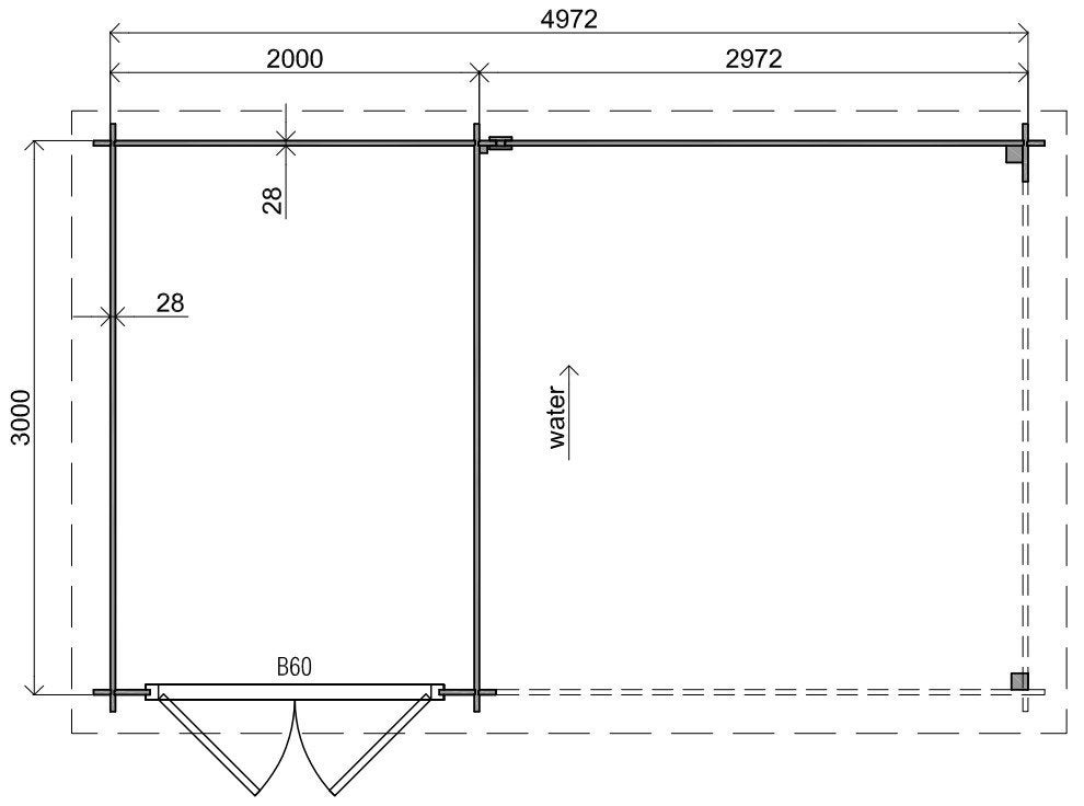 Fonteyn Basicline Roosmarijn met overkapping 500x300cm, 200 tot 400 cm, Verzenden, Blokhut, Nieuw