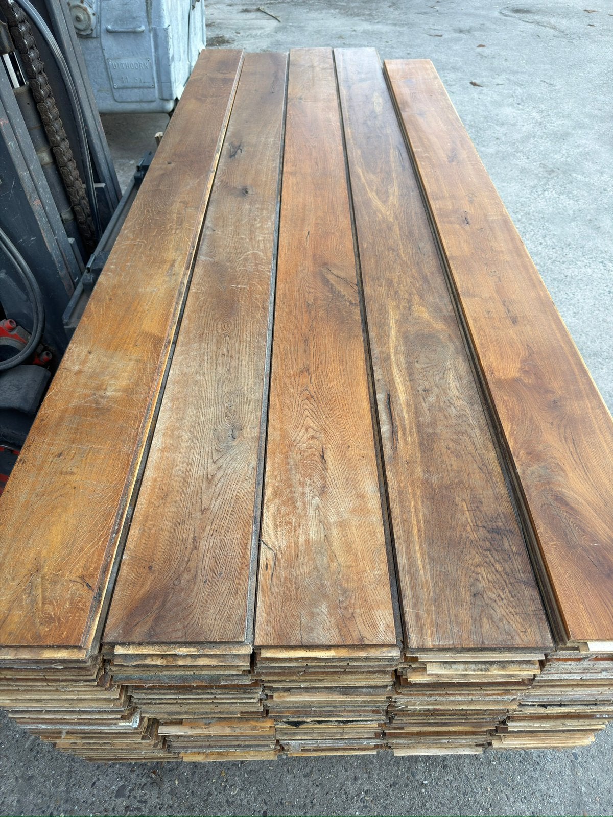 Eiken vloer 56 m2 massieve vloerdelen 18 cm breed 2,1 cm dik, Ophalen, Gebruikt, Vloerdelen of -planken, 10 m² of meer