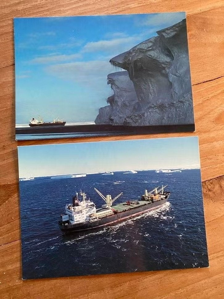 2Kaarten Brostroms: ijsversterkte schepen Zweden /Antarctica, Ophalen of Verzenden, Ongelopen, Voertuig