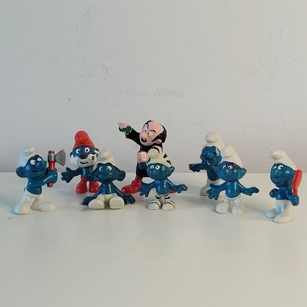 Smurfen set x 8 jaren 60' 70' Hong Kong Schleich Peyo, Ophalen of Verzenden, Zo goed als nieuw, Verschillende Smurfen, Poppetje, Figuurtje of Knuffel