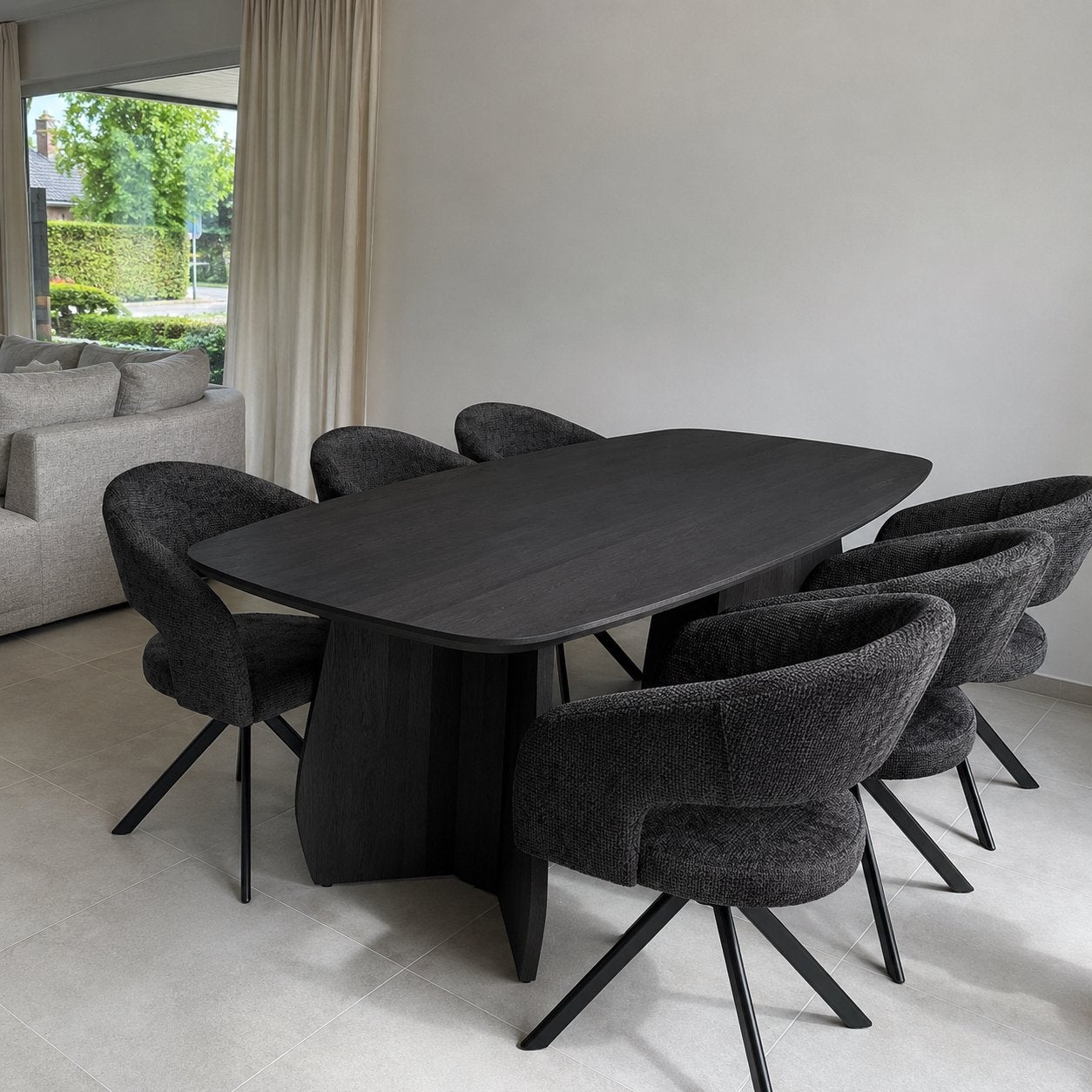Nieuwe Draaibare Set Eetkamerstoelen | 6 stoelen | OP = OP, Nieuw, Ophalen of Verzenden, Stof, Vijf, Zes of meer stoelen
