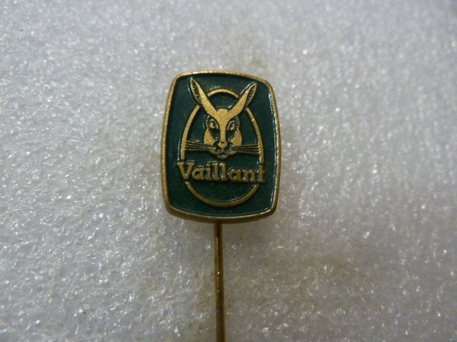 Vintage Vaillant speldje met konijn logo, Verzamelen, Speldjes, Pins en Buttons, Ophalen of Verzenden, Gebruikt, Dier of Natuur