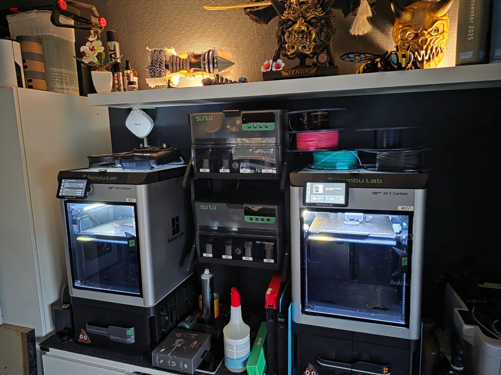 Bambu Lab X1-Carbon 3D-printers met extra onderdelen, Gebruikt, Ophalen of Verzenden, Filament, Ingebouwde Wi-Fi