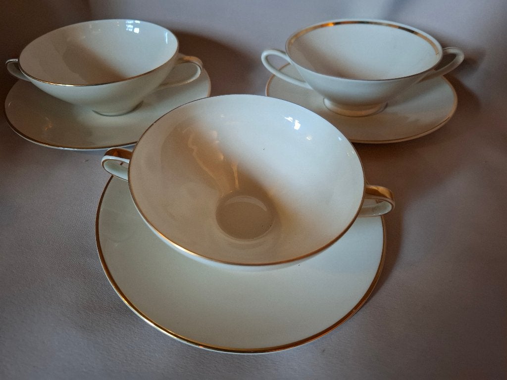 Vintage/antiek Hutschenreuther Selb Bavaria LHS 3 soepkommen, Verzenden