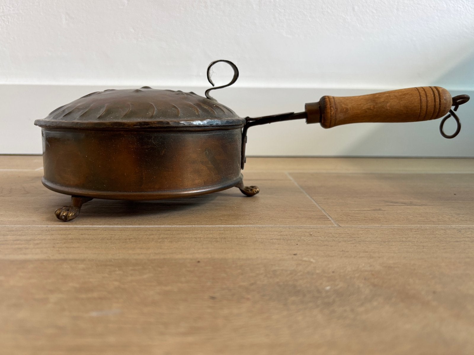 Antieke koperen beddenpan, Antiek en Kunst, Antiek | Koper en Brons, Ophalen, Koper