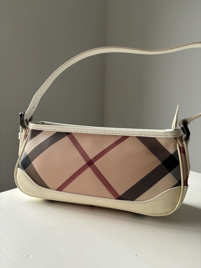 Vintage Burberry Handtas - Klassiek Nova Check Design, Ophalen of Verzenden, Zo goed als nieuw, Beige, Handtas