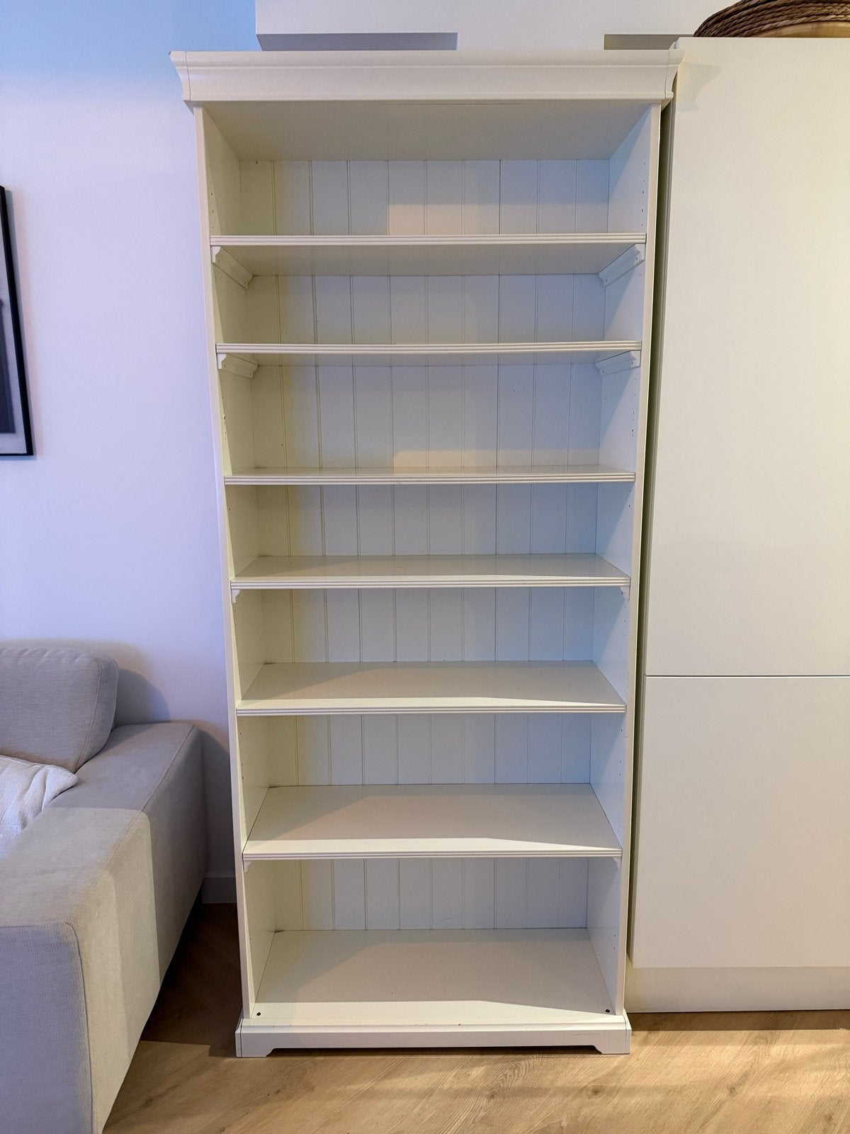 Witte boekenkast met planken (IKEA LIATORP), Ophalen, Met plank(en), Gebruikt, 200 cm of meer