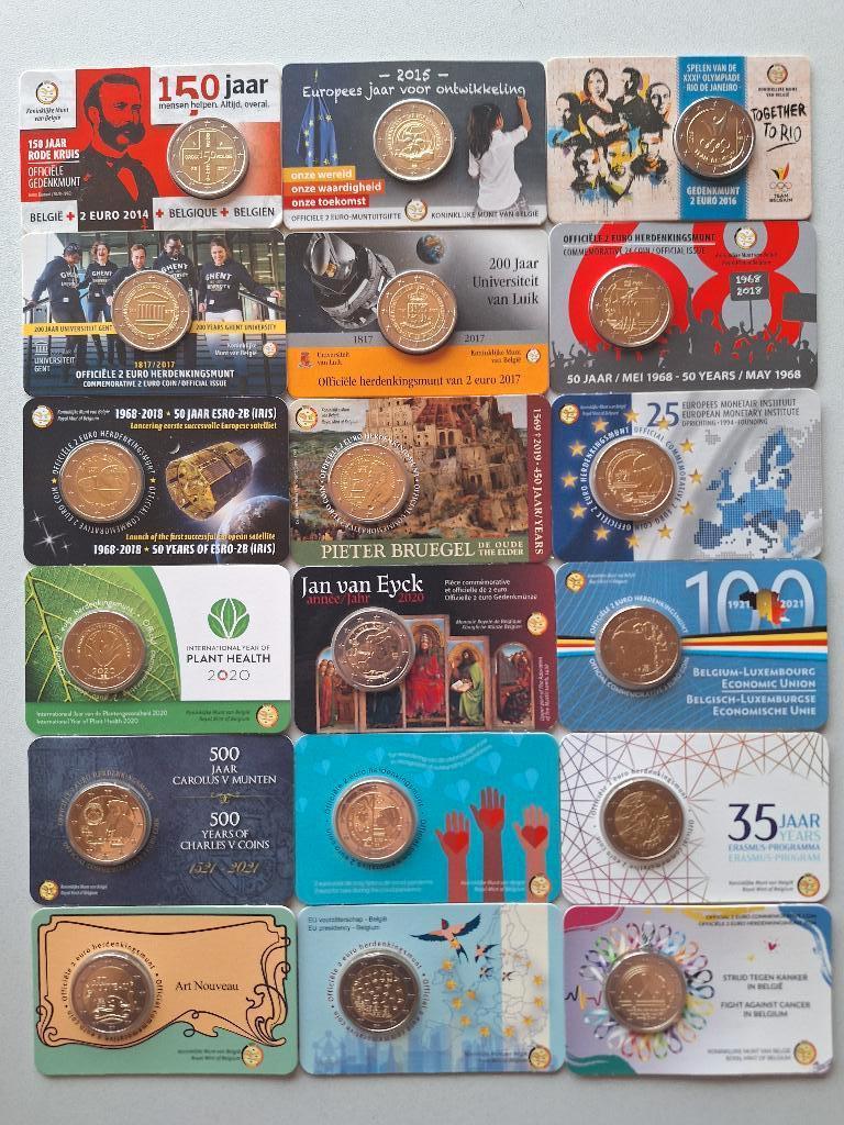 2 Euro Coincards Belgie van 2007 t/m 2024 (Vlaams & Waalse), Postzegels en Munten, Munten | Europa | Euromunten, 2 euro, België