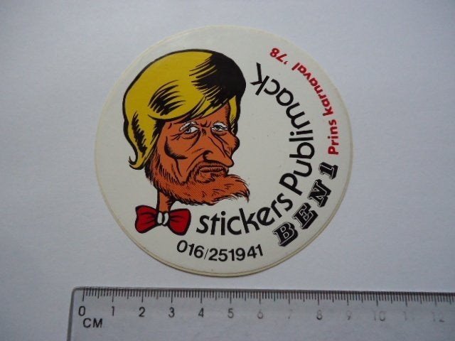 sticker 1978 Strip Belgie Carnaval Prins BEN 1 Publimack, Verzamelen, Verzenden, Zo goed als nieuw