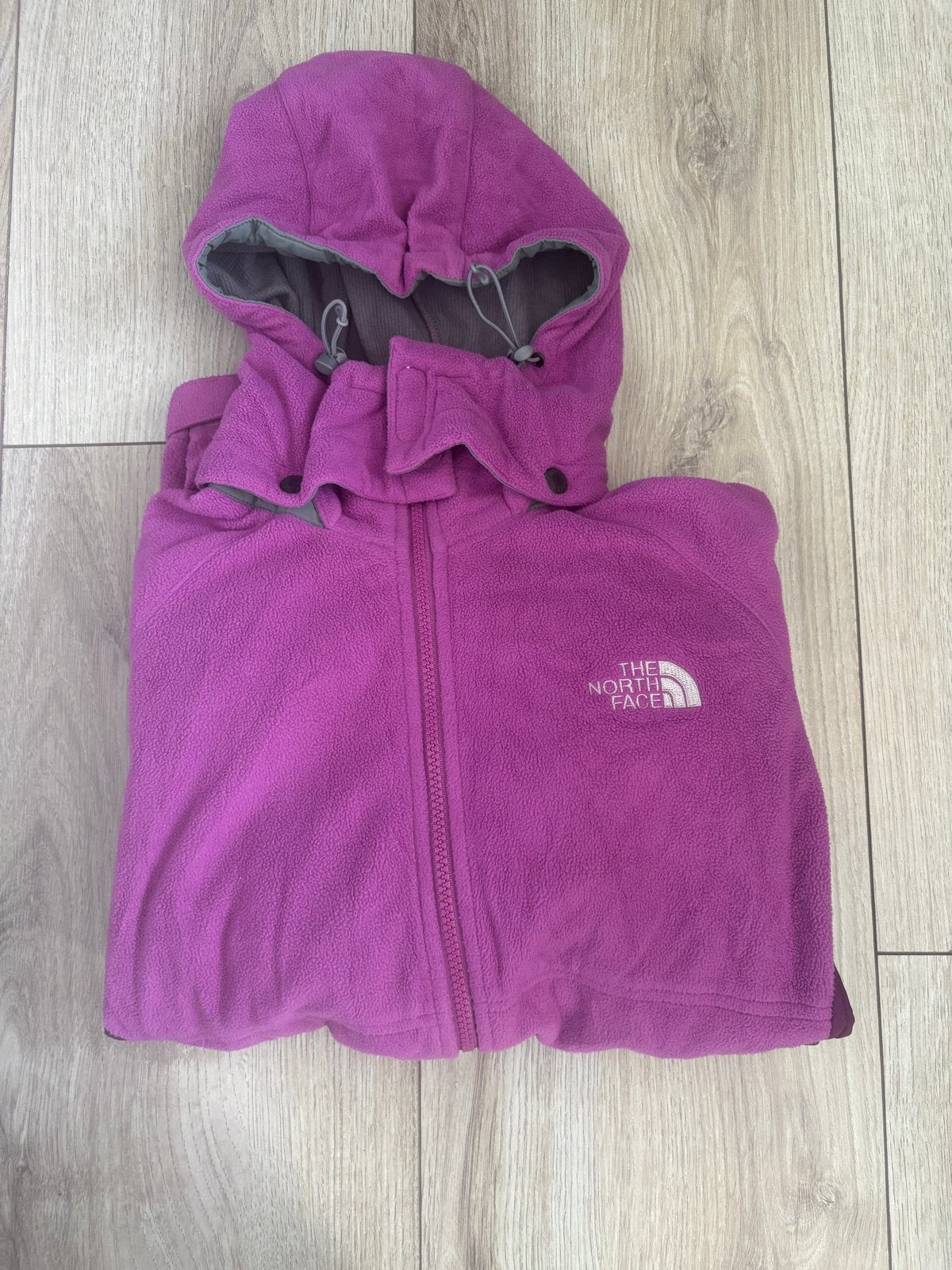 The North Face fleecejack met afneembare capuchon - Maat M, Ophalen of Verzenden, Gedragen, Maat 38/40 (M), Paars