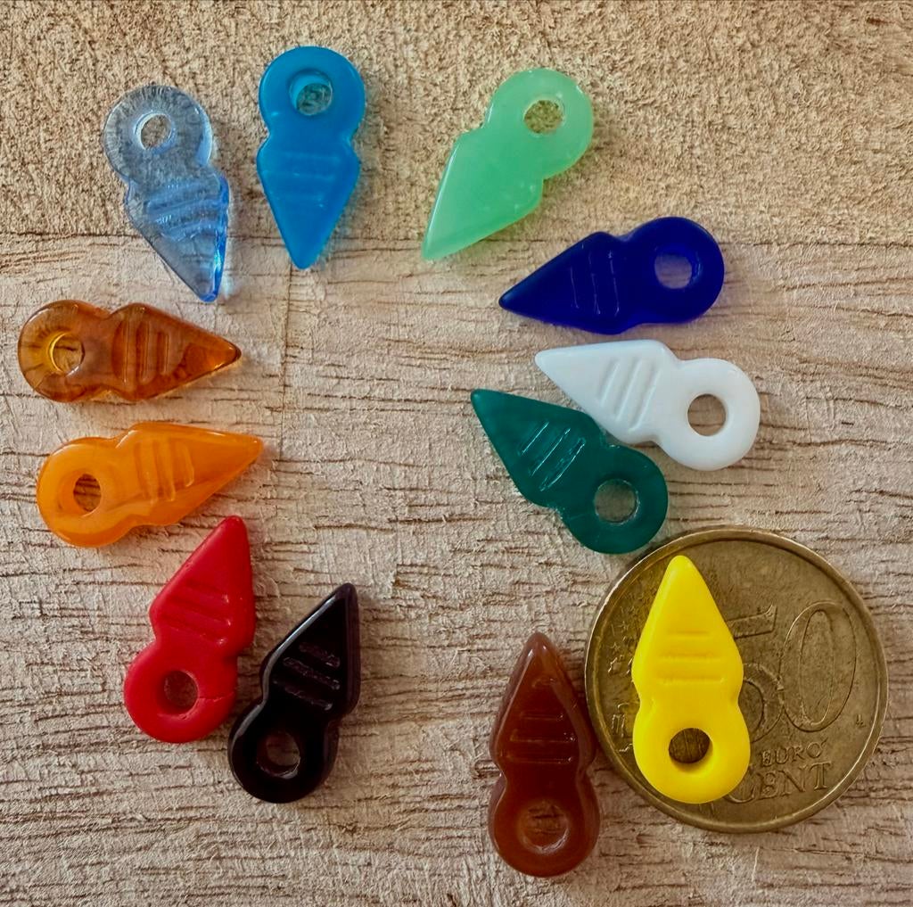 12 Talhakimt hangers, Boheems glas, Tuareg, 15x4mm, Sieraden, Tassen en Uiterlijk, Bedels, Overige merken, Gebruikt, Glas of Kristal