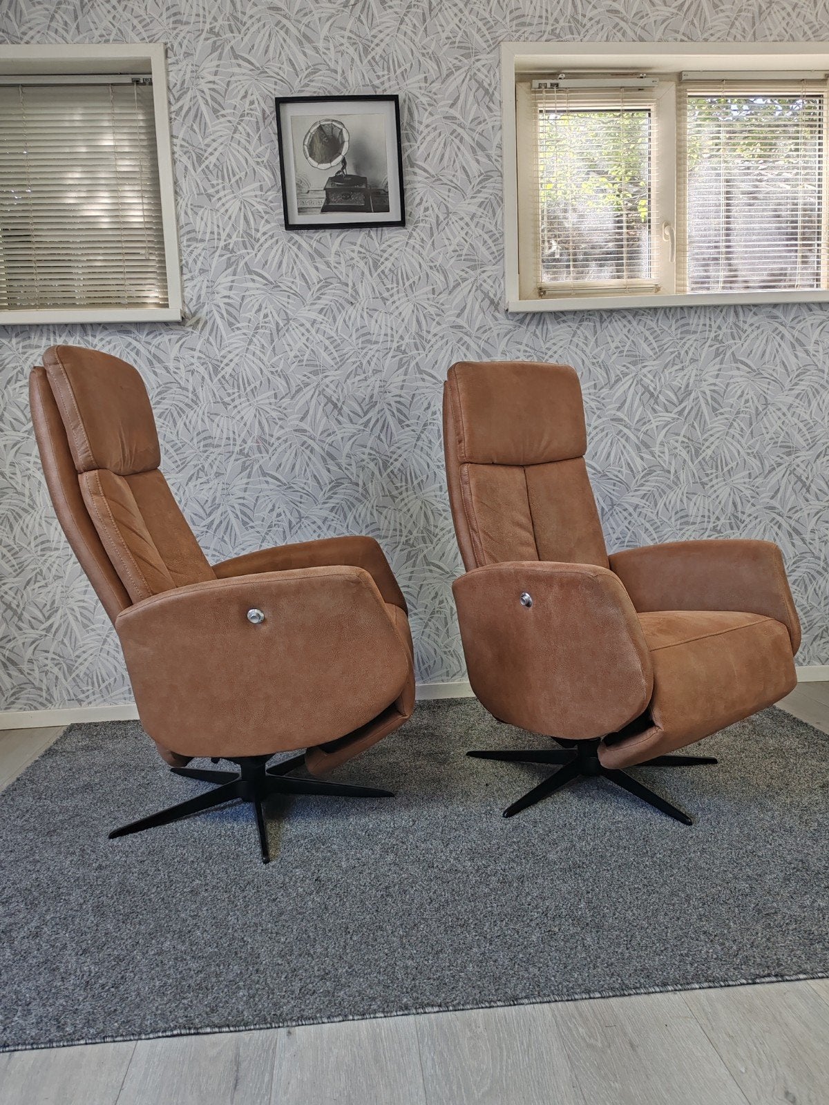 set van 2 Hjort Knudsen relax fauteuil handmatig, Huis en Inrichting, Modern, Klassiek, Onbekend, 75 tot 100 cm, Ophalen of Verzenden