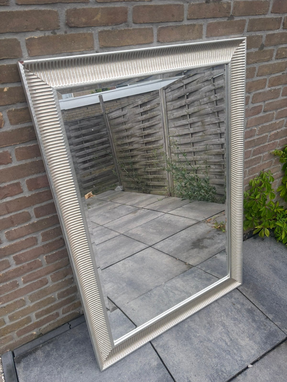 Grote spiegel zilver 130x90 cm (prijs bespreekbaar), Ophalen of Verzenden, Zo goed als nieuw, Rechthoekig