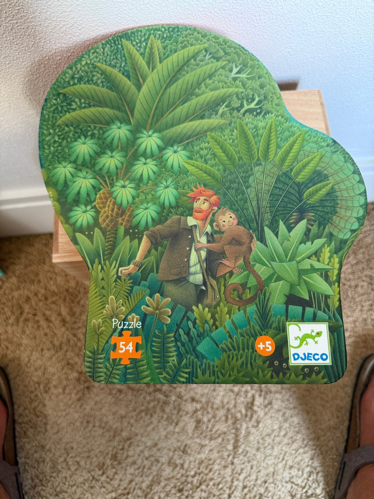 Djeco puzzel 54 stukjes - In de jungle - Zo goed als nieuw, Kinderen en Baby's, Speelgoed | Kinderpuzzels, Ophalen of Verzenden