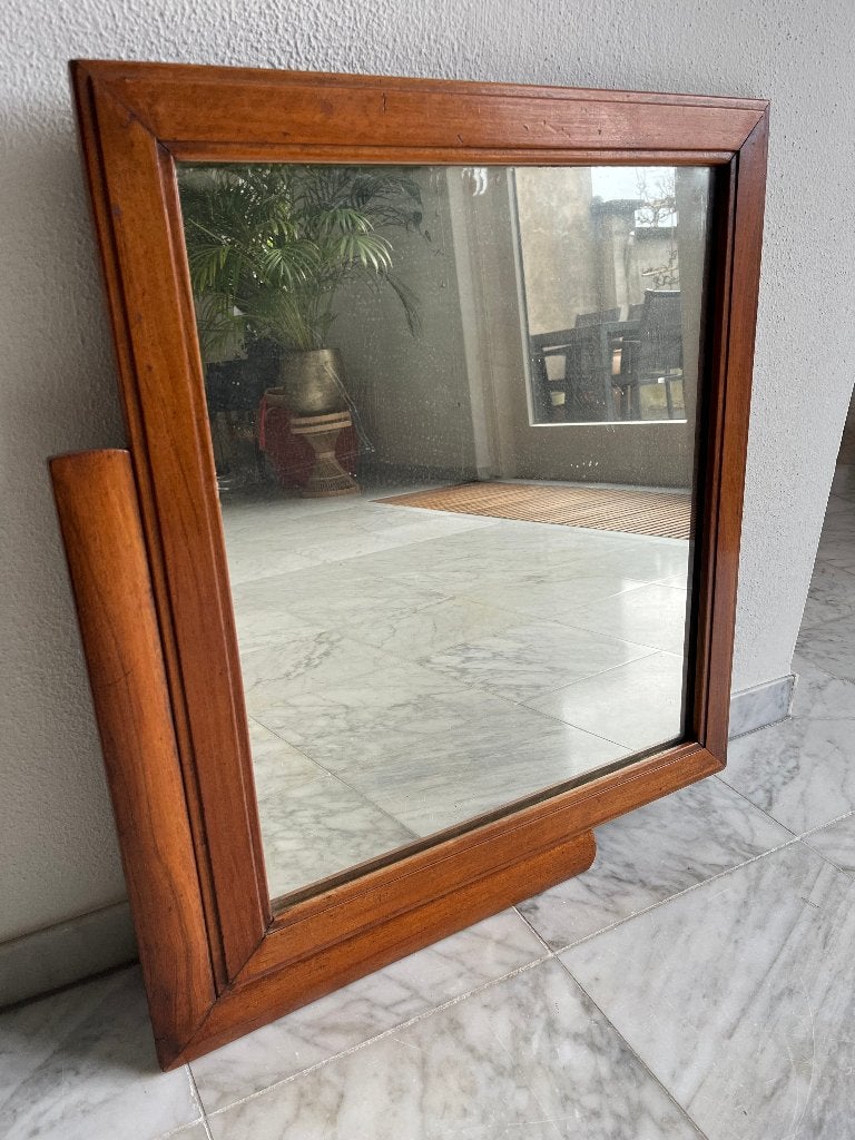 Vintage houten wandspiegel, Minder dan 50 cm, Ophalen of Verzenden, Zo goed als nieuw, Minder dan 100 cm