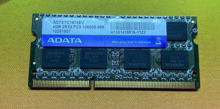 ADATA 4GB DDR3 Laptop RAM PC3-10600S, Computers en Software, RAM geheugen, Gebruikt, DDR3, Ophalen of Verzenden, Laptop