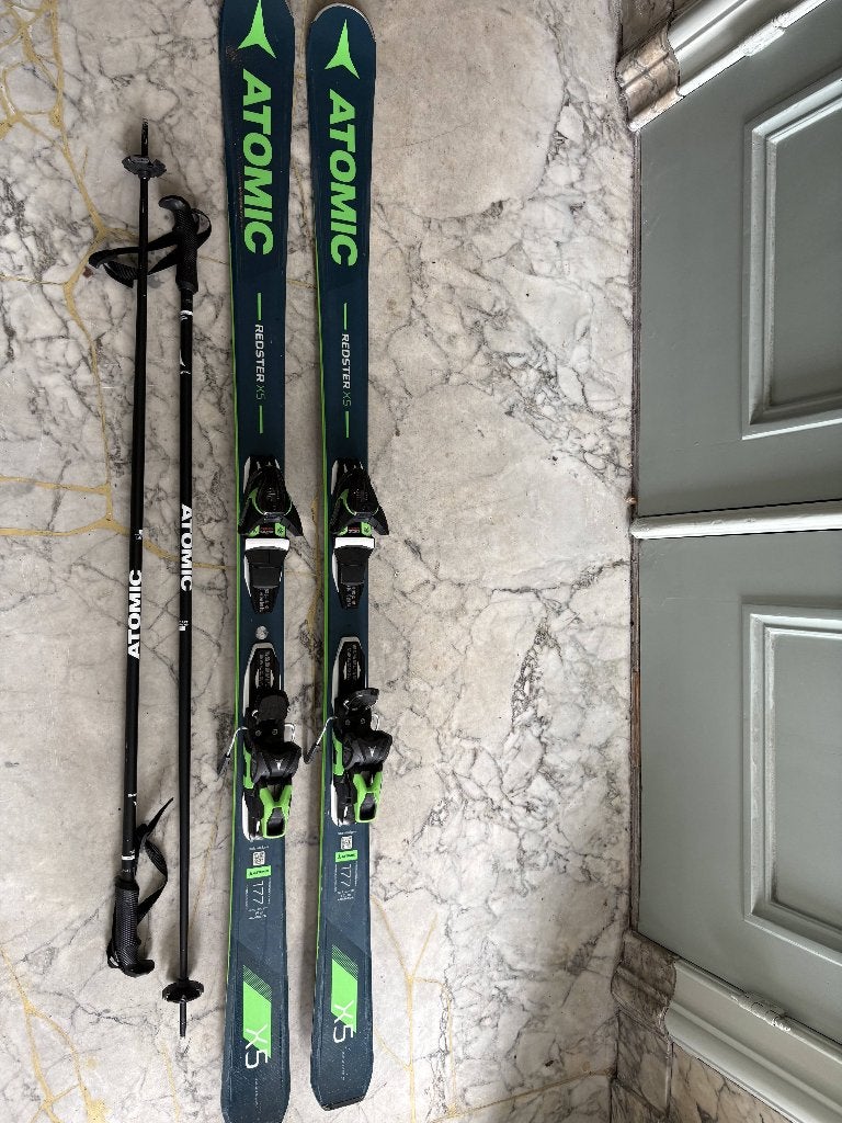 Atomic Redster X5 skiset met stokken - 177m, Sport en Fitness, Ophalen, 160 tot 180 cm, Gebruikt, Atomic