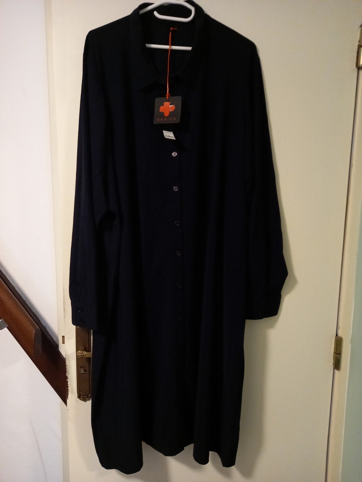 navey Button dress maat 56 ..plus basics, Kleding | Dames, Ophalen of Verzenden, Nieuw, Blauw, Jurk