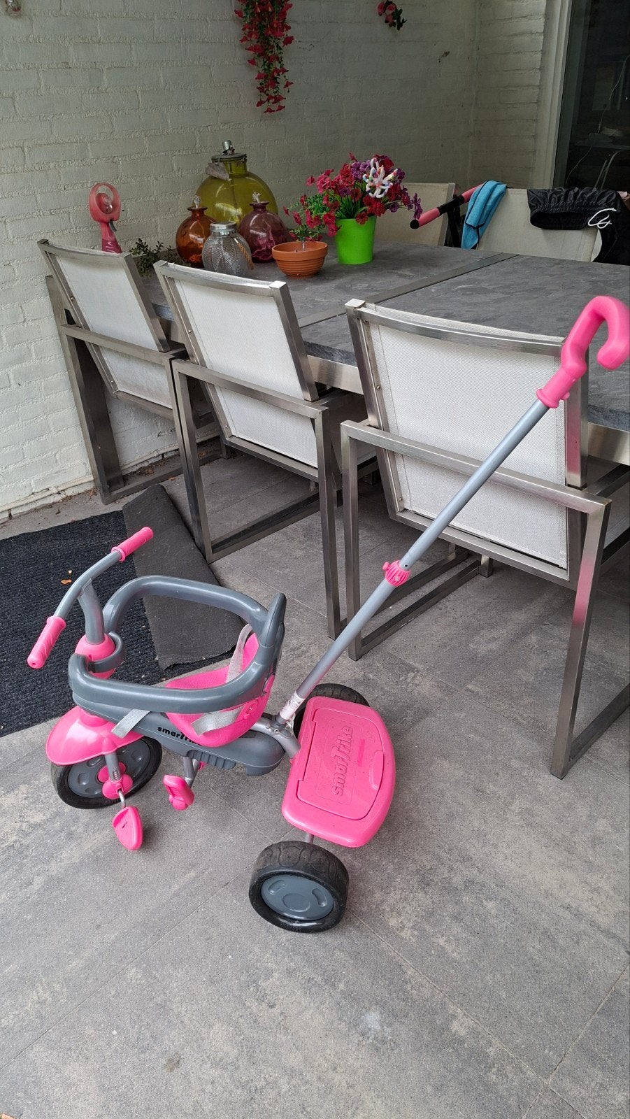 Smart Trike driewieler roze met duwstang, Ophalen, Gebruikt, Smart Trike, Duwstang