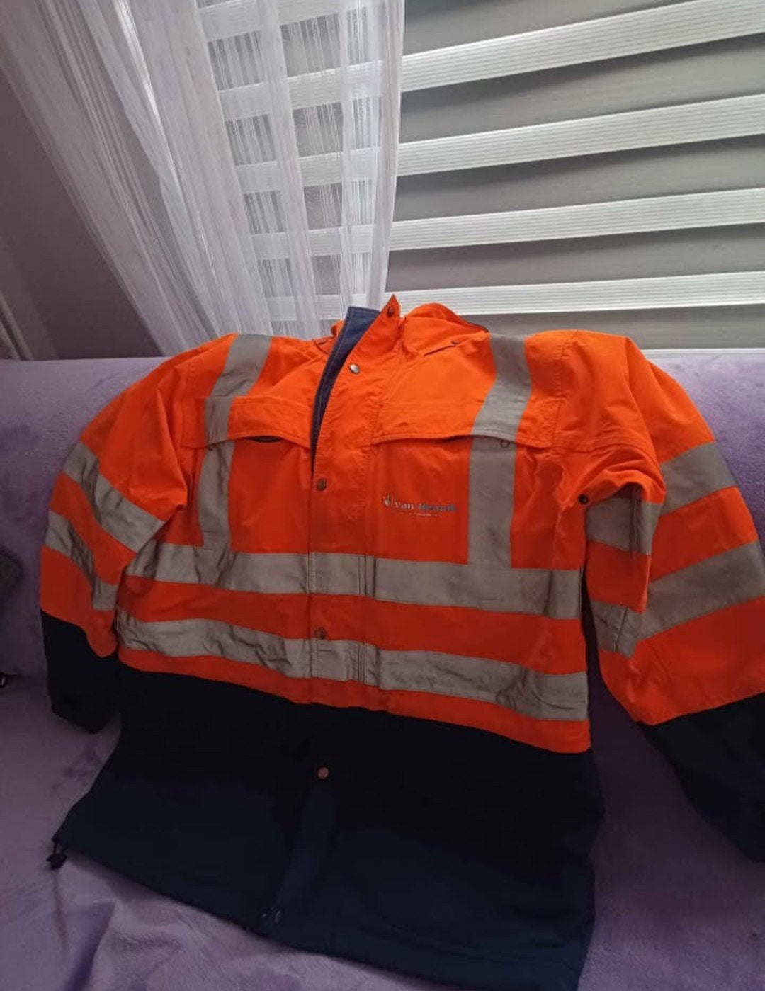 Sioen Veiligheidsjas - Maat XL - Oranje/Donkerblauw, Ophalen of Verzenden, Gebruikt