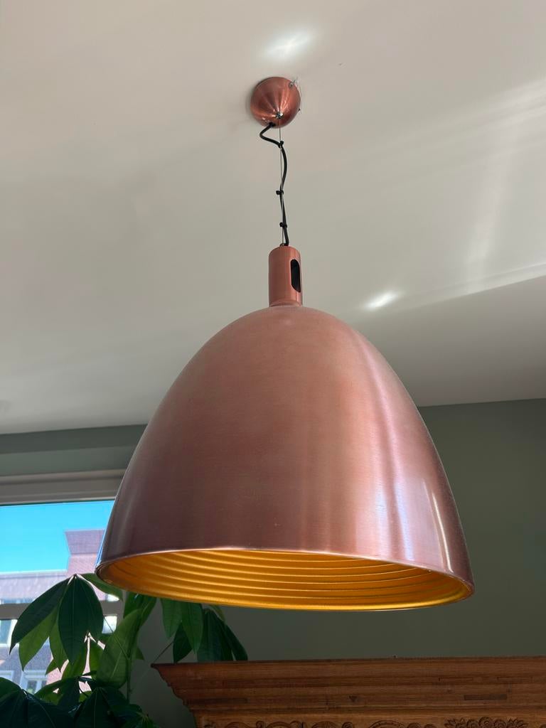 Koperen kleur hanglamp 40x50cm, Huis en Inrichting, Ophalen, Zo goed als nieuw, Metaal, Minder dan 50 cm