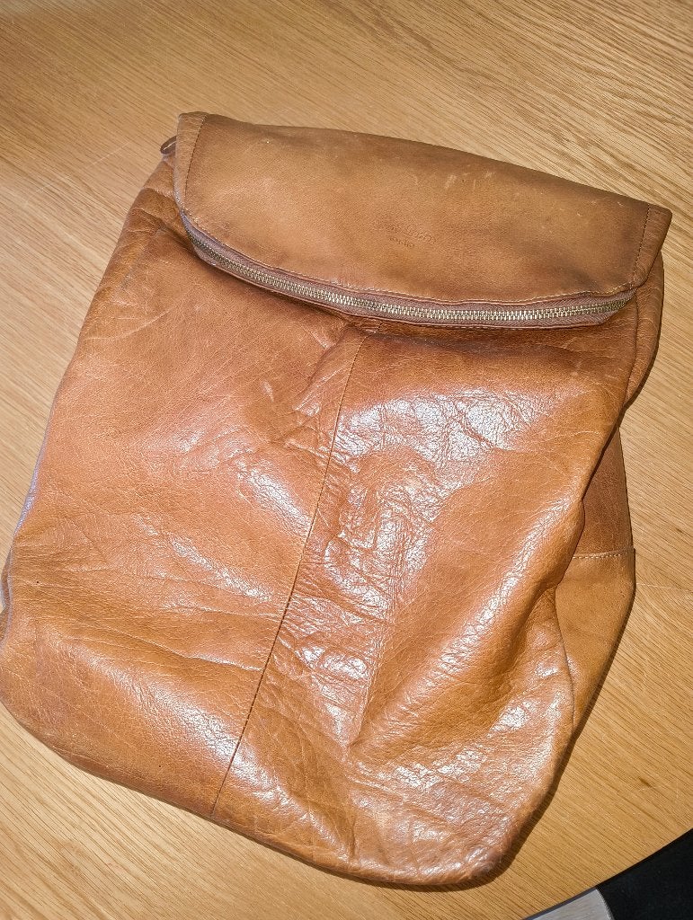 Leren tas / rugtas / werktas, Overige merken, 40 cm of meer, Gebruikt, Ophalen of Verzenden