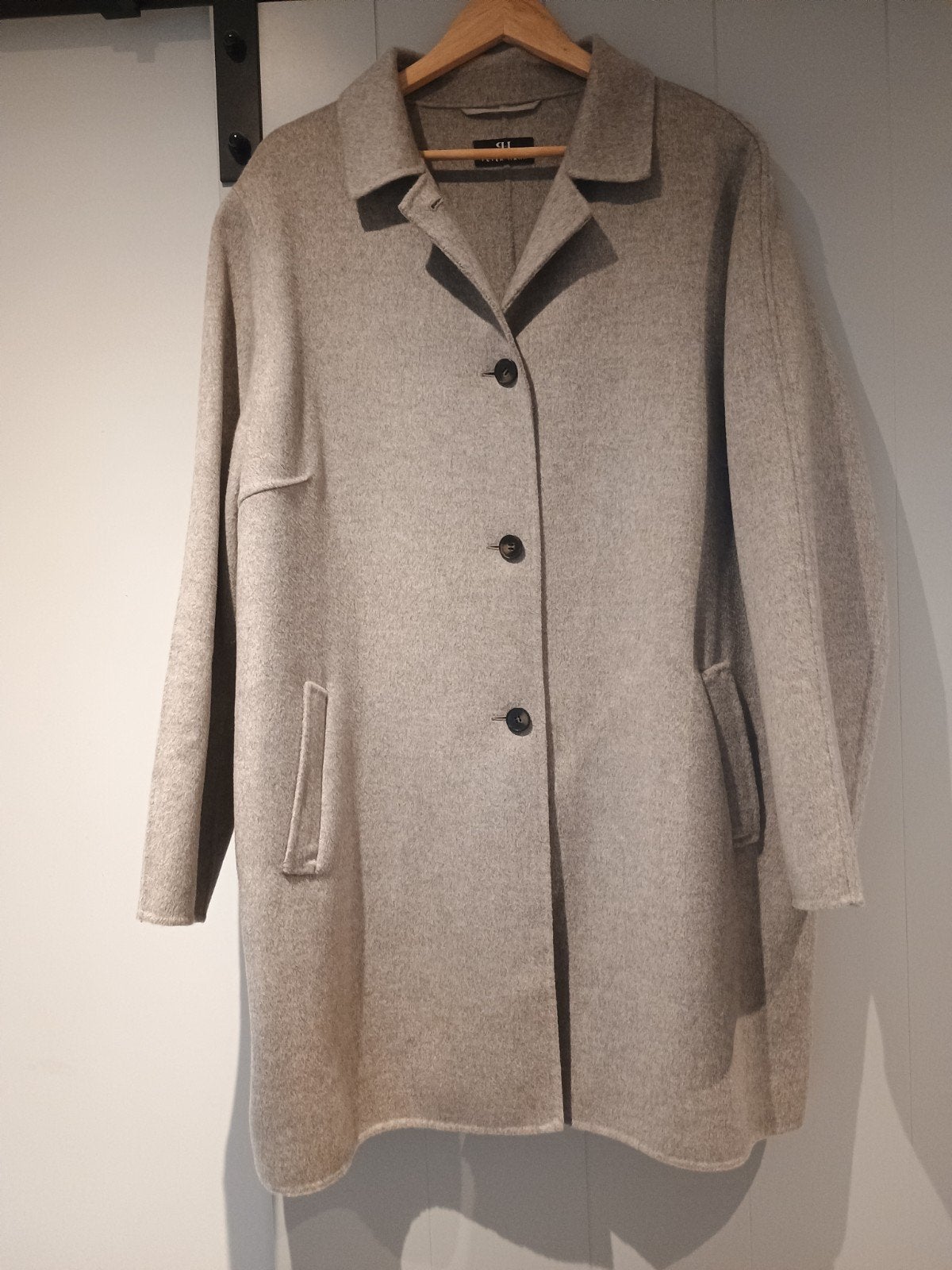 Peter Hahn wollen greige jas maat 52 XXL, Beige, Maat 46/48 (XL) of groter, Ophalen of Verzenden, Zo goed als nieuw