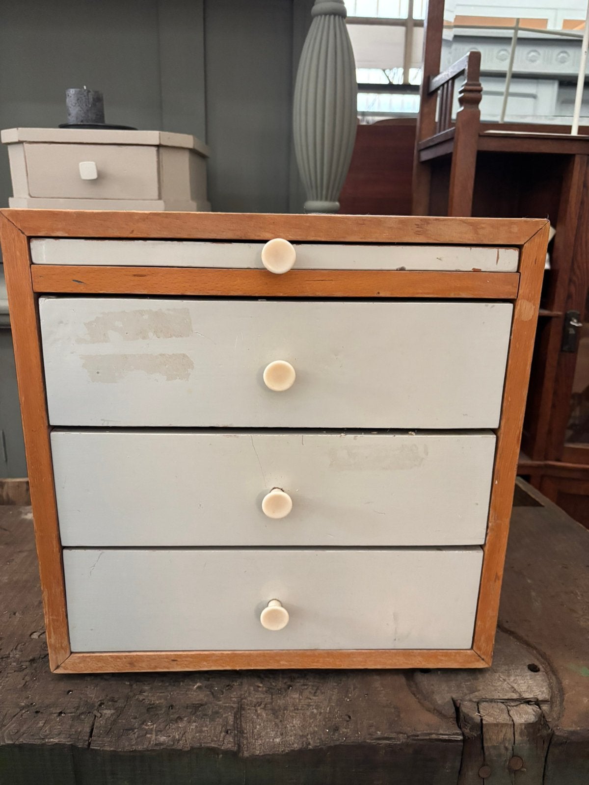 Vintage industrieel ladekastje / ladeblok, Huis en Inrichting, Kasten | Ladekasten, Ophalen, Studiolarilo@gmail.com, Zo goed als nieuw