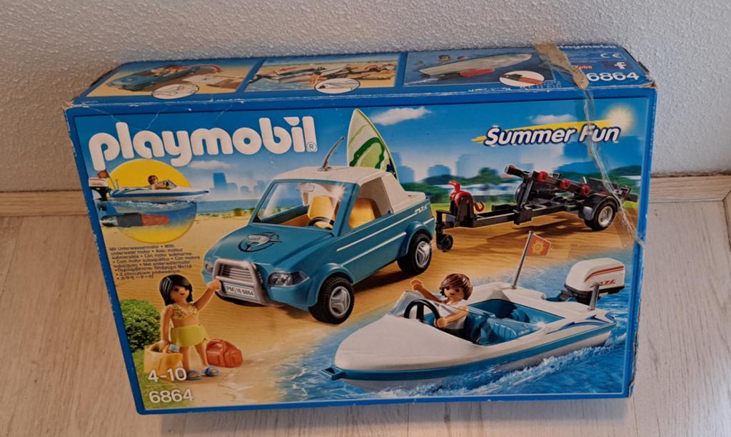 Playmobil 6864 Pick-up met speedboot en onderwatermotor, Kinderen en Baby's, Speelgoed | Playmobil, Ophalen of Verzenden