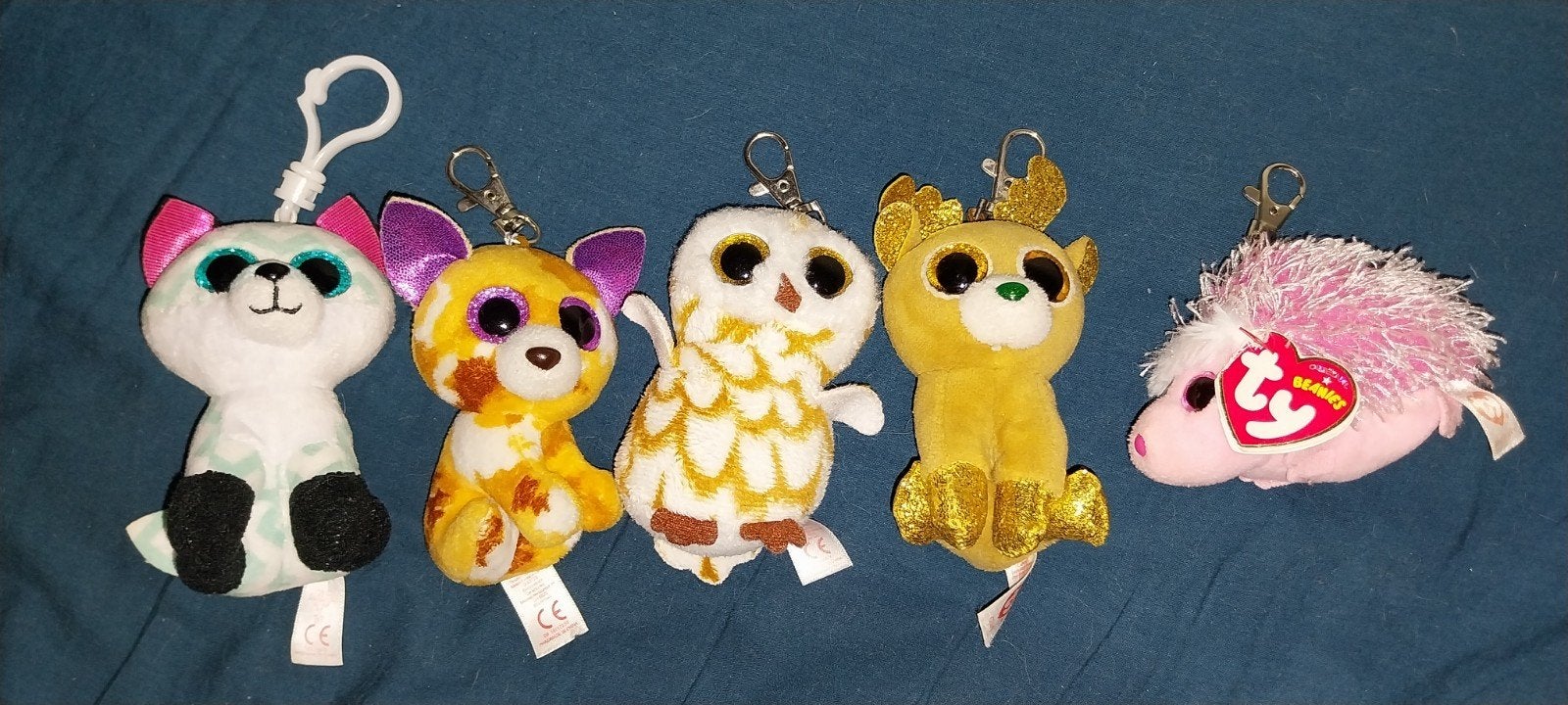 Ty Beanie Boos sleutelhangers uil, luipaard, egel, rendier, Ophalen of Verzenden, Zo goed als nieuw, Knuffel of Figuurtje