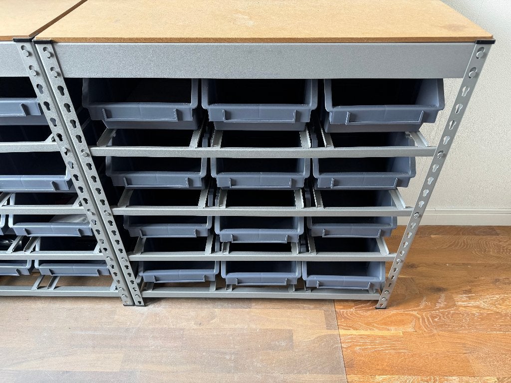 HBM bakkenkast met 12 kunststof bakken, Ophalen, 40 tot 60 cm, Overige typen, 75 tot 100 cm