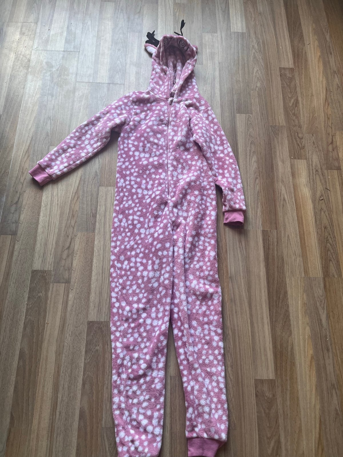 Roze herten onesie maat 146/152, Ophalen of Verzenden, Gebruikt, Meisje, Nacht- of Onderkleding