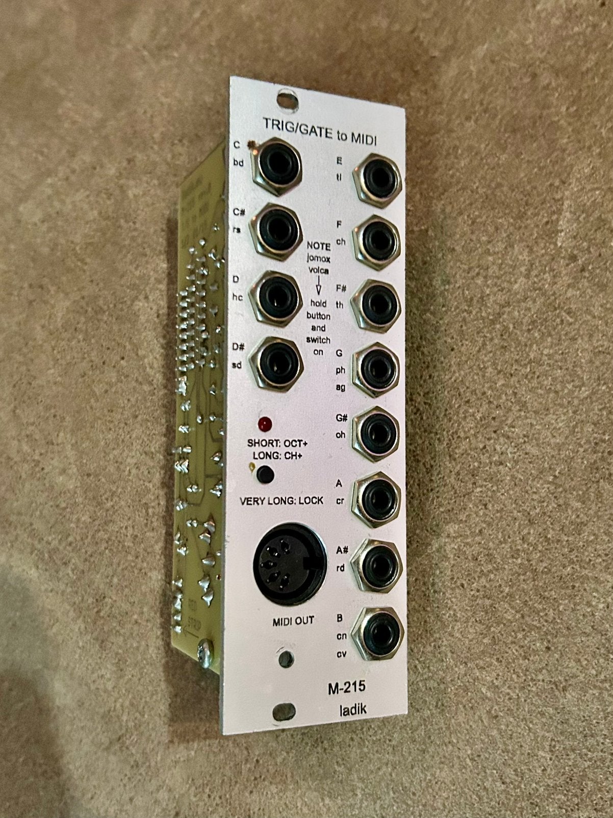 Ladik M-215 trigger/gate to MIDI - eurorack module, Ophalen of Verzenden, Gebruikt