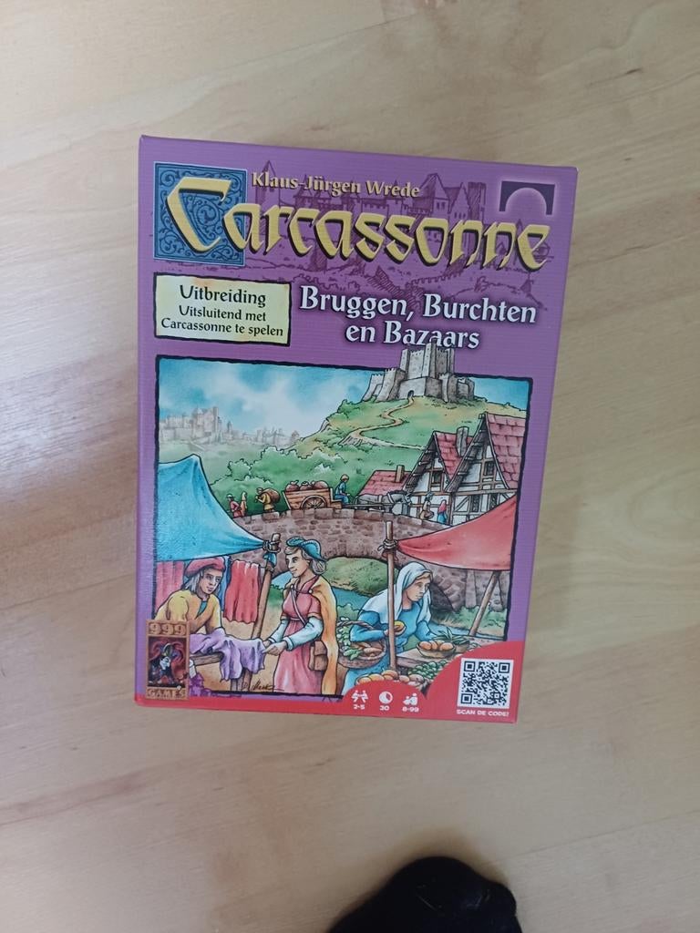 Carcassonne Uitbreiding: Bruggen, Burchten en Bazaars, Vijf spelers of meer, Ophalen of Verzenden, Zo goed als nieuw, 999 Games
