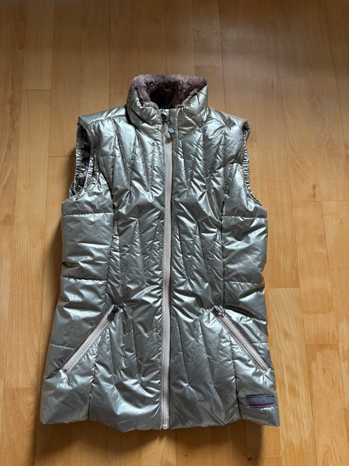 Anky Zilveren/gouden Bodywarmer Maat 176 (15), Ophalen of Verzenden, Zo goed als nieuw, Maat 34 (XS) of kleiner, Zilver