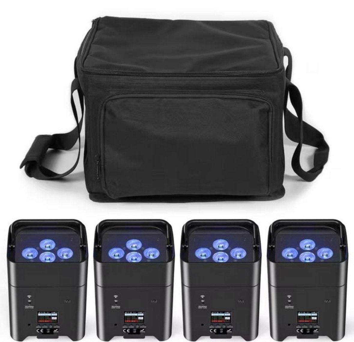 Accu spots / uplights set van 4 inc. Transporttas nieuw !!, Ophalen, Nieuw, Licht, Geluidgestuurd