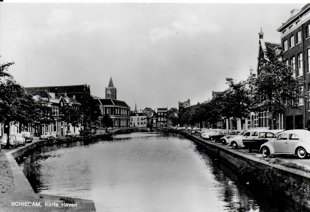 Pa761 Ongelopen ansichtkaart schiedam korte haven, Verzamelen, Ophalen of Verzenden, 1960 tot 1980, Ongelopen, Zuid-Holland