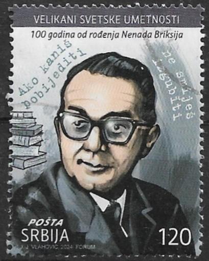 Servië 2024 mi.1292 literatuur SCHRIJVER nom.120, Verzenden, Overige landen, Gestempeld