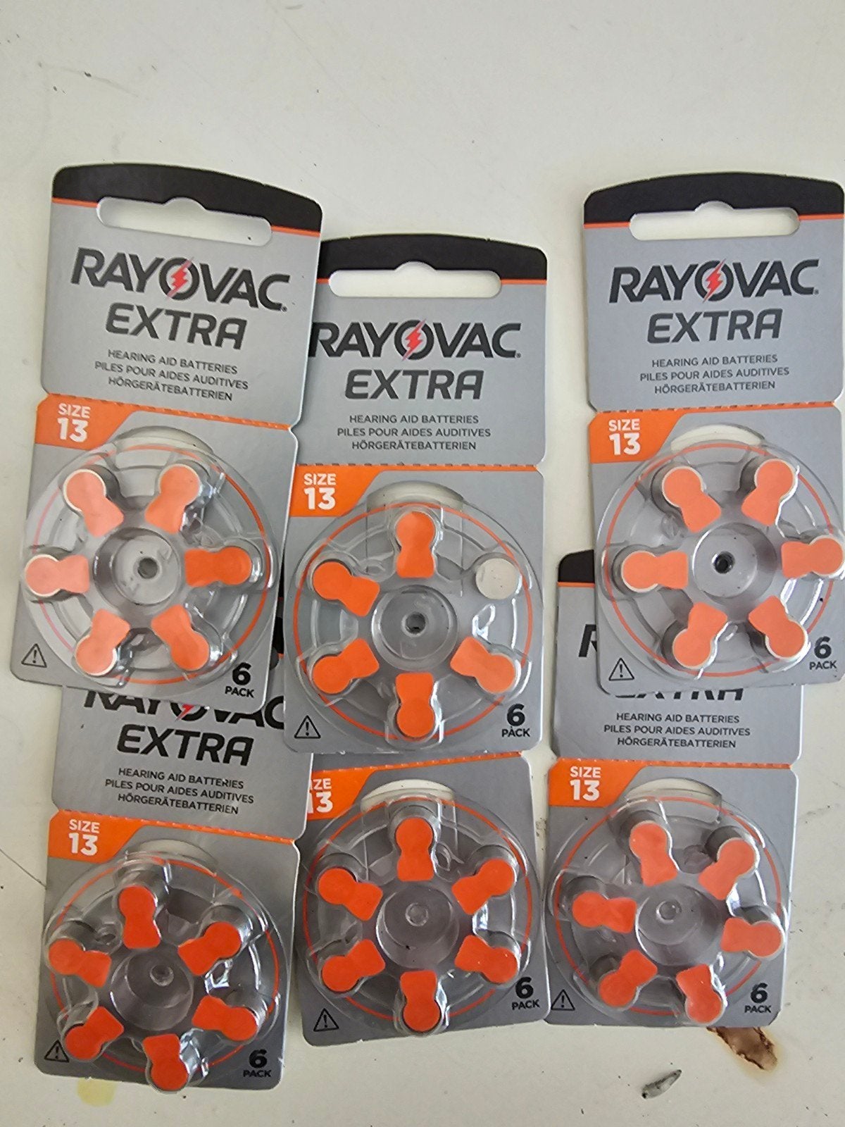 6 pakjes Rayovac Extra gehoorapparaat batterijen maat 13, Ophalen of Verzenden, Nieuw