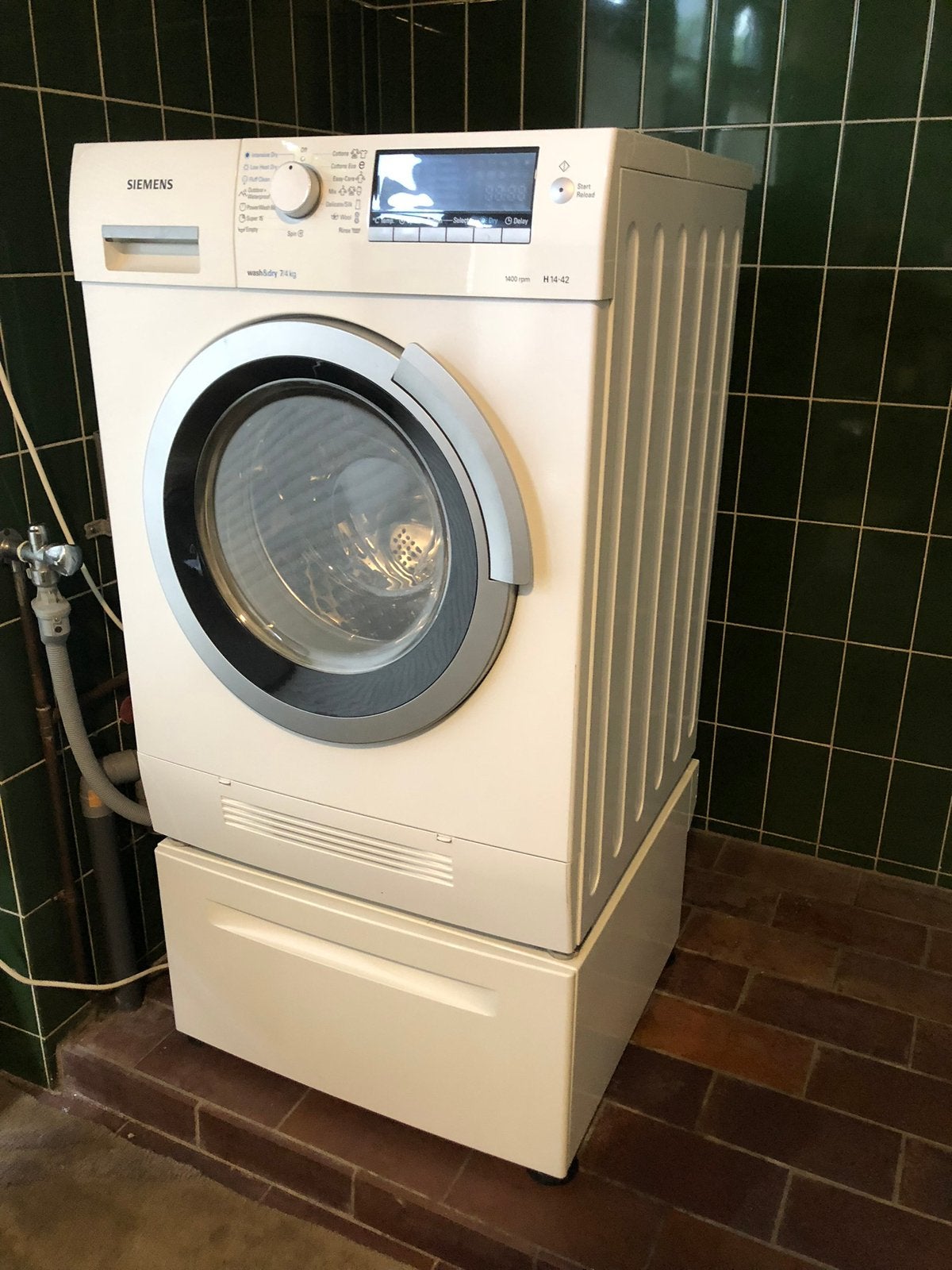 Siemens WD14H421EU was-droog combinatie wasmachine+droger, 6 tot 8 kg, Ophalen, Zo goed als nieuw, 85 tot 90 cm