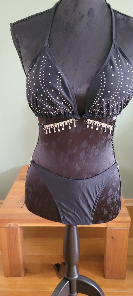 Shein zwarte bikini met leuke bedeltjes maat L Nieuw, Zwart, Nieuw, Ophalen of Verzenden, Bikini